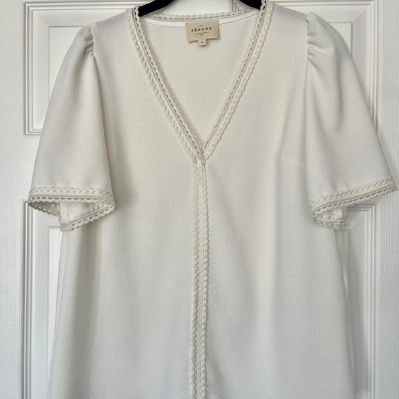 Sezane Tina Blouse in white/ecru - size 2 (FR 34) - Picture 3 of 6
